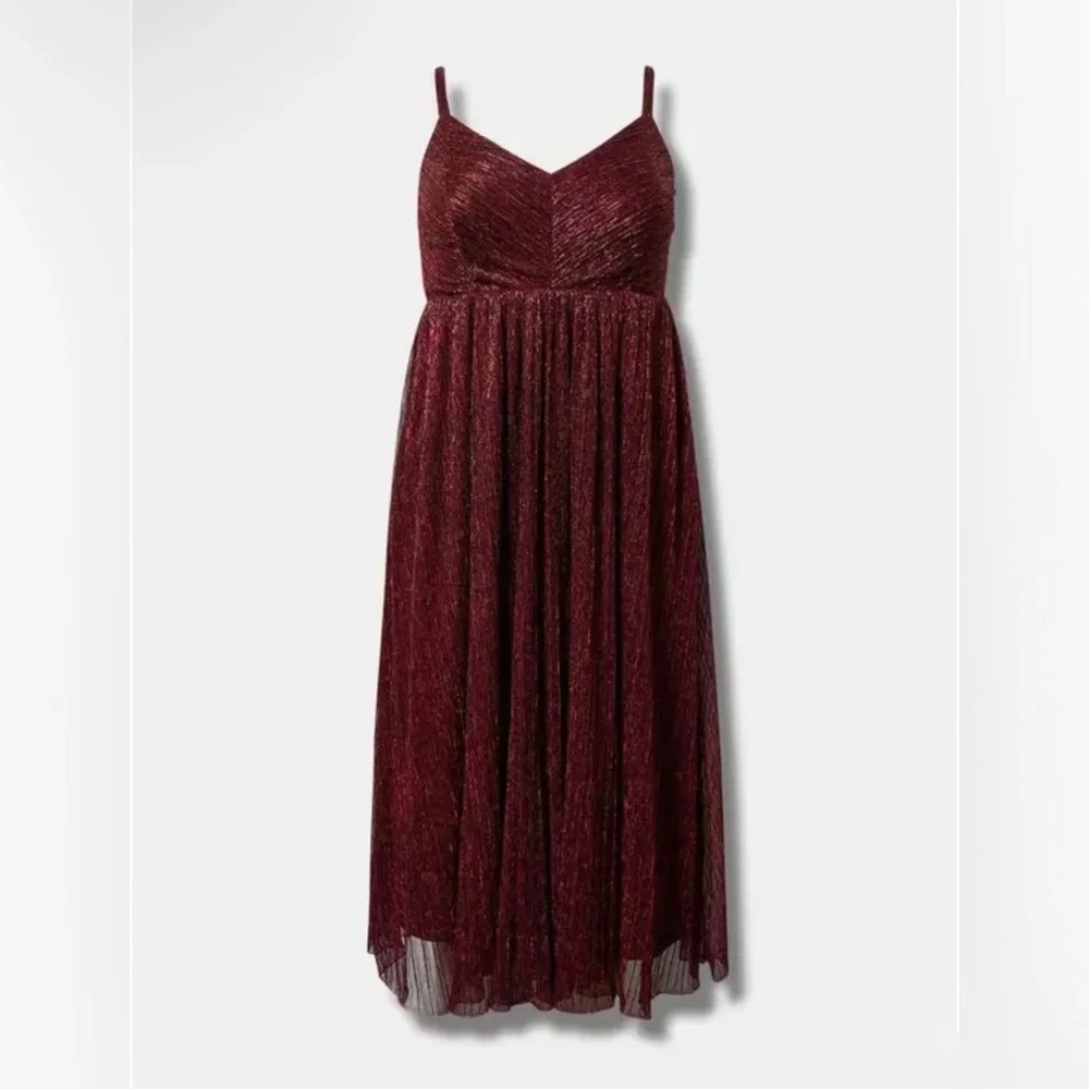 Torrid Tea Length Sleeveless Dress w/ Pockets Wine Burgundy Size 1 - NWT - Picture 5 of 5